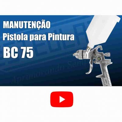 Vídeo que mostra o passo a passo de como fazer a desmontagem, manutenção e montagem da pistola para pintura BC 75
